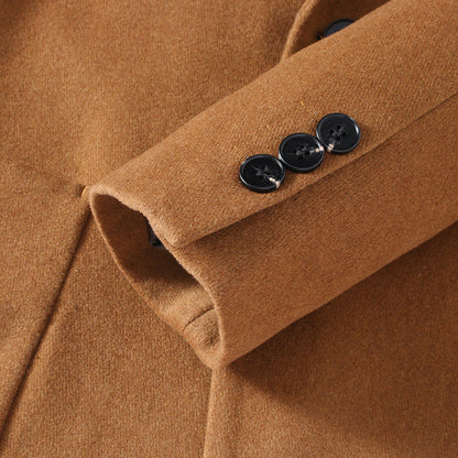 Kensley Elegant Notched Lapel Wool-Cashmere Blend Coat: Timeless Style & Comfort
