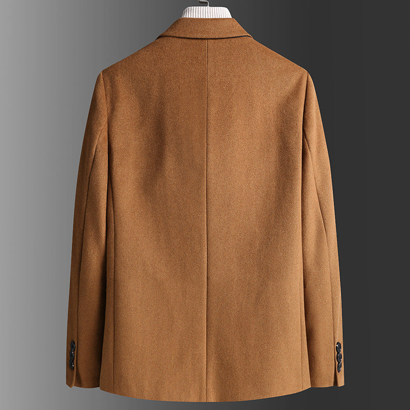Kensley Elegant Notched Lapel Wool-Cashmere Blend Coat: Timeless Style & Comfort