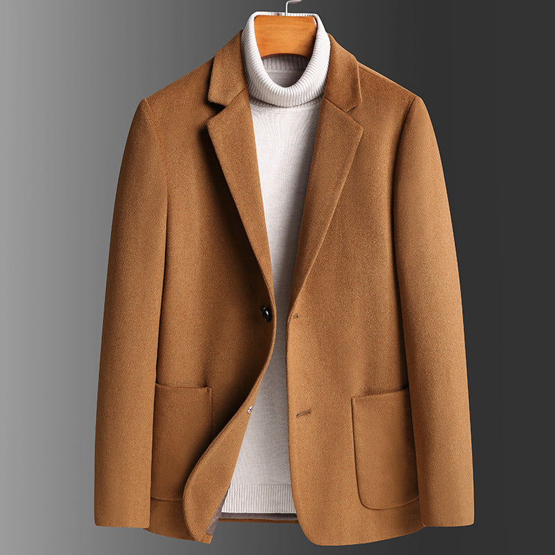 Kensley Elegant Notched Lapel Wool-Cashmere Blend Coat: Timeless Style & Comfort