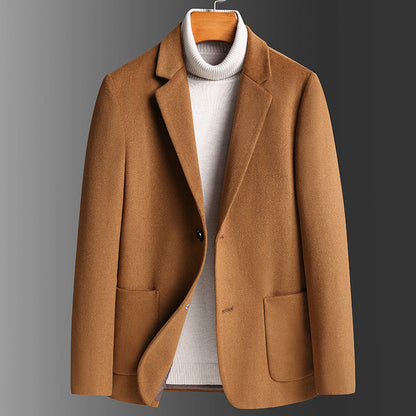 Kensley Elegant Notched Lapel Wool-Cashmere Blend Coat: Timeless Style & Comfort