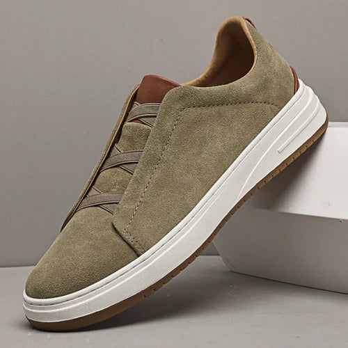 Men's Premium Suede Flex Slip-On Trainers with Cushioned Sole