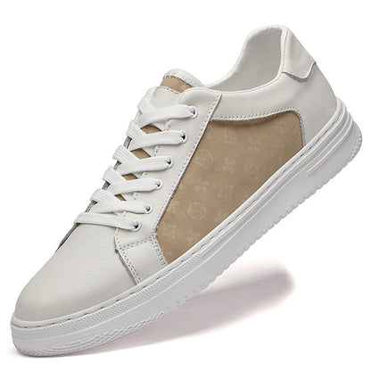 Beckham Court Premium Leather Sneakers: Embossed Detail, Memory Foam Comfort