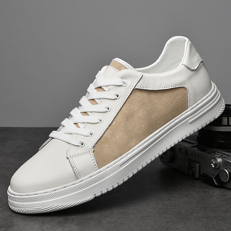 Beckham Court Premium Leather Sneakers: Embossed Detail, Memory Foam Comfort