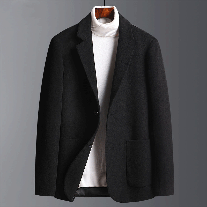 Kensley Elegant Notched Lapel Wool-Cashmere Blend Coat: Timeless Style & Comfort
