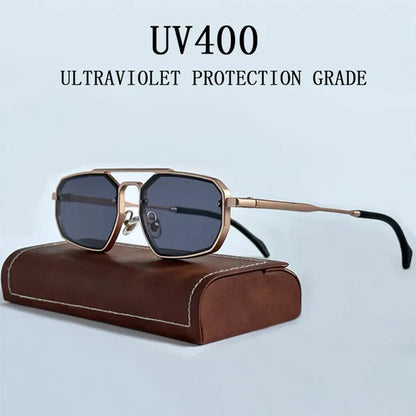 Gravenwald Rowan Shades: Titanium Alloy Geometric UV400 Protection Sunglasses