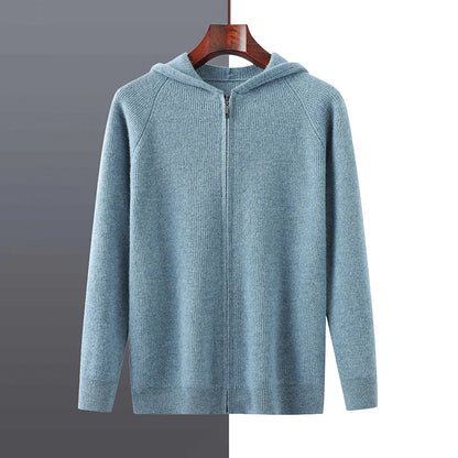 Men's Luxury Merino Wool Full-Zip Hooded Top – Calvin Clarke Collection