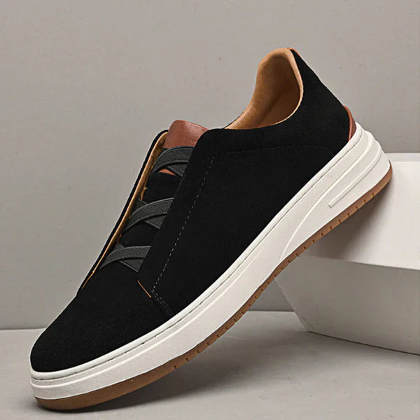 Men's Premium Suede Flex Slip-On Trainers with Cushioned Sole