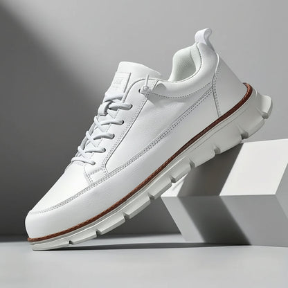Dwayne Men's Premium Leather Fashion Sneakers - Chunky Sole Comfort